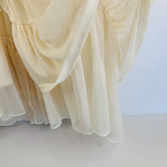 Ryu Vintage inspired Victorian Romantic ruffled lace boho cardigan ivory cream - Picture 7 of 12